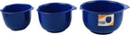 GLAD Mixing Bowls with Pour Spout, Set of 3 Nesting Design Saves Space Non-Slip, BPA Free, Dishwasher Safe Plastic Kitchen Cooking and Baking Supplies, Blue