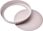 11-Inch Round Tart Pan with Loose Removable Bottom, Non-Stick Carbon Steel Quiche Pan for Oven Baking (Champagne Gold)