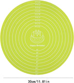Silicone Baking Mat Cake Mat Silicone Cake Mat Silicone Baking Mat with Measurements for CakeTurntable Stand Non-Stick Heat Resistant Pastry Baking Sheet -Green