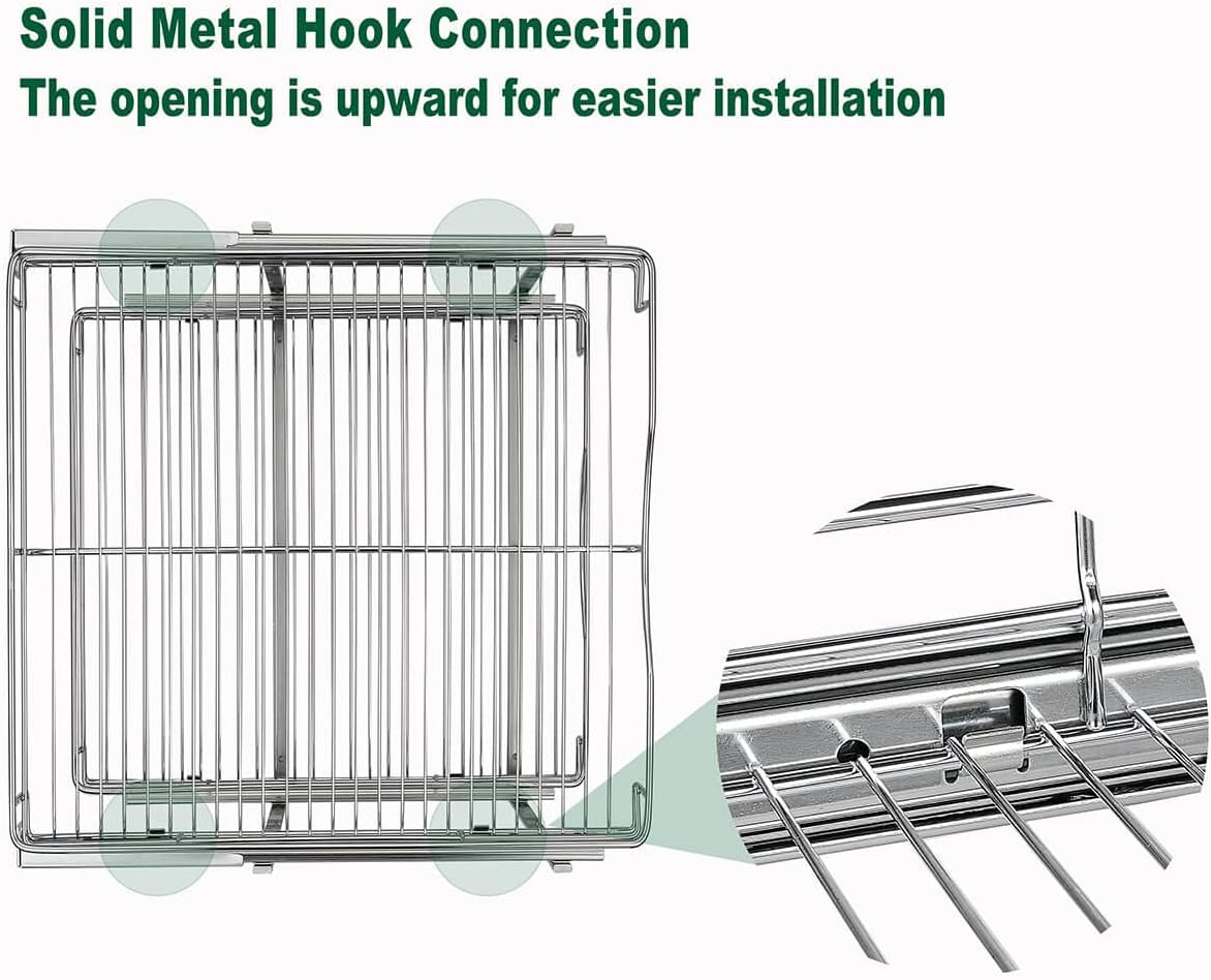 DINDON Pull Out Cabinet Organizer (14" W X 21" D), Cabinet Pull Out Shelves, 2 Tier Pull Out Drawers for Kitchen Cabinets, Wire Basket Slide Out Shelf for Cabinet Organization in Kitchen, Pantry