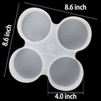 【300+ Design Optional】 Fuehbur 4 inch 4-Circles Car Freshie Mold, Four-Circle Round in 4 Cavity Silicone Soap Resin Molds, Super-Large Mould