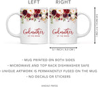 Andaz Press 11oz. Wedding Ceramic Coffee Tea Mug Gift, Fall Autumn Marsala Burgundy Flowers Roses Florals, Godmother of the Bride, 1-Pack, Includes Gift Box