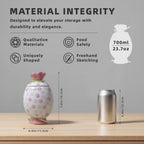 Cute Storage Jars with Airtight Lid, Funny Candy Shape Ceramic Food Container, Cookie Canister for Coffee Bean, Sugar, Tea, Spices, Cereal, Nuts, Dog Treat-700 ml / 23.7 oz(Pink Dots)