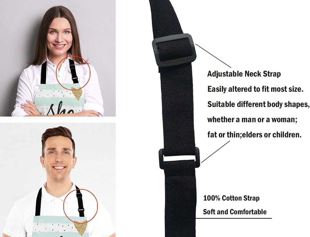 She Believed She Could So She Did Inspirational Quotes Adjustable Bib Apron Kitchen Cooking Baking Gardening Apron for Women Men