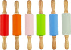 6 Pack Small Rolling Pin for Kids, Kids Rolling Pin for Home Kitchen (6 colors) (9 Inch)