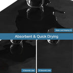 Coffee Mat 12''x19'' Dish Drying Mats for Kitchen Counter - Absorbent Hide Stain Bar Accessories Anti Spill Rubber Backed - Fits Under Coffee Maker Espresso Machine Dish Rack (Black)