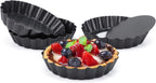 Beasea 4 Inch Tart Pan, 4pcs Mini Non-Stick Tart Pans 4 Inch with Removable Bottom Round Mini Pie Tart Tins Carbon Steel Small Pie Baking Pans for Fruit Tart Quiche Cheese Cakes