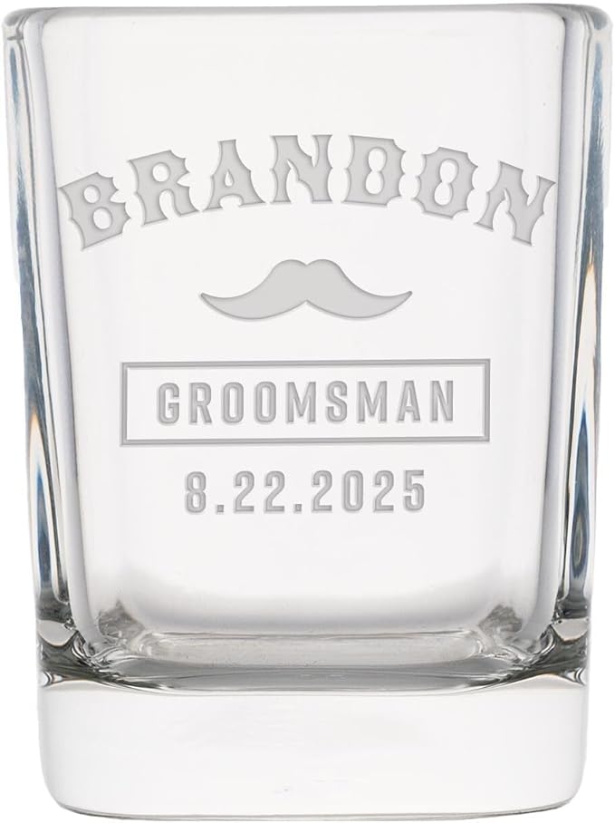 Groomsmen Shot Glasses - Personalized Wedding Party Gift or Proposal - 12 Pack