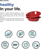 LE TAUCI Ceramic Pie Pans for Baking, 9 Inches Pie Plate for Apple Pie, Pecan Pie, 52 Ounce Deep Pie Dish, Set of 2, Red