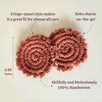 Cotton Car Coasters for Cup Holders, 2PC Car Cup Coasters, Drink Coaster Holder, Cute cupholder Coaster Accessories for Women, Macrame, Boho (Cafe Latte)