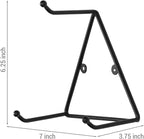 MyGift Matte Black Metal Triangular Coffee Mug Holder Wall Mount Display Rack Mug Organizer with 3 Hooks, Set of 4