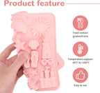 2 Pcs Summer Beach Chocolate and Fondant Silicone Molds, DIY Candy Sandcastles for Parties (Pink and Blue)