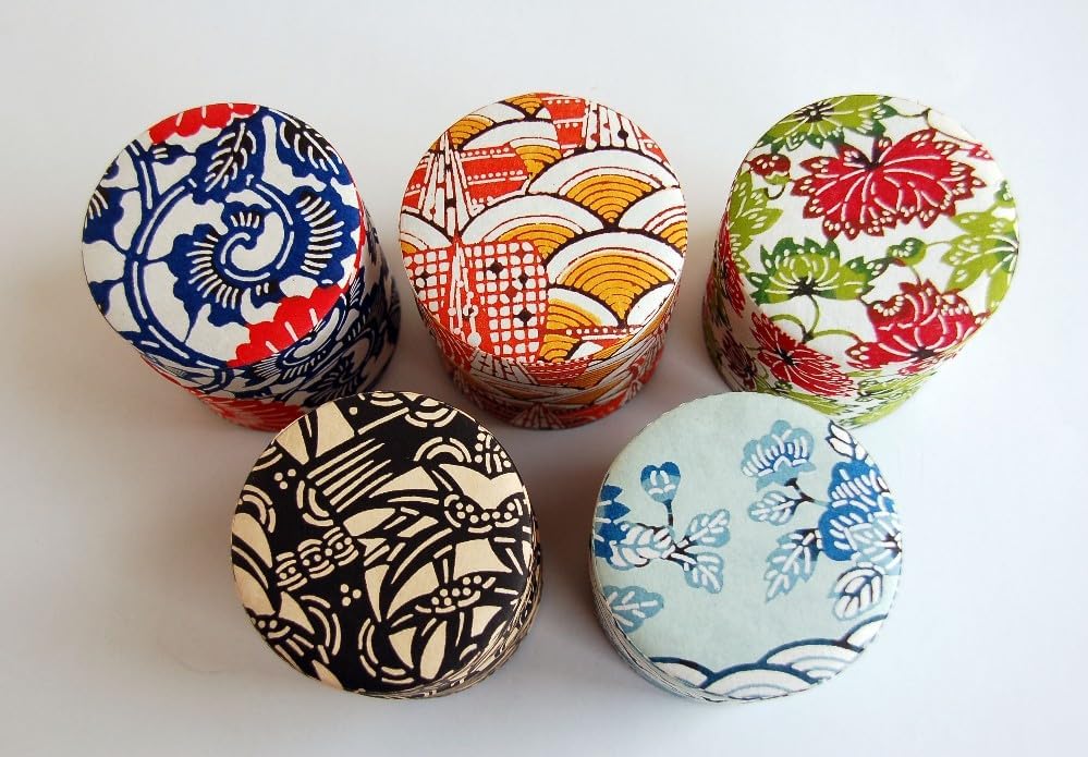 Japanese Pokkan Coffee Spice Tea Tin Canister Washi Paper Storage with Lid 7.05 oz Capacity (Natsuhana)