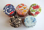 Japanese Pokkan Coffee Spice Tea Tin Canister Washi Paper Storage with Lid 7.05 oz Capacity (Neko/L)