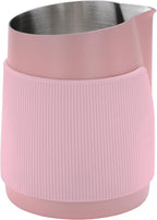 Normcore Handleless Milk Frothing Jug, Milk Pitcher 20.3 oz, Milk Frother Steamer Cup Stainless Steel Espresso Cup, Sharp Spout, Pink, 600 ml