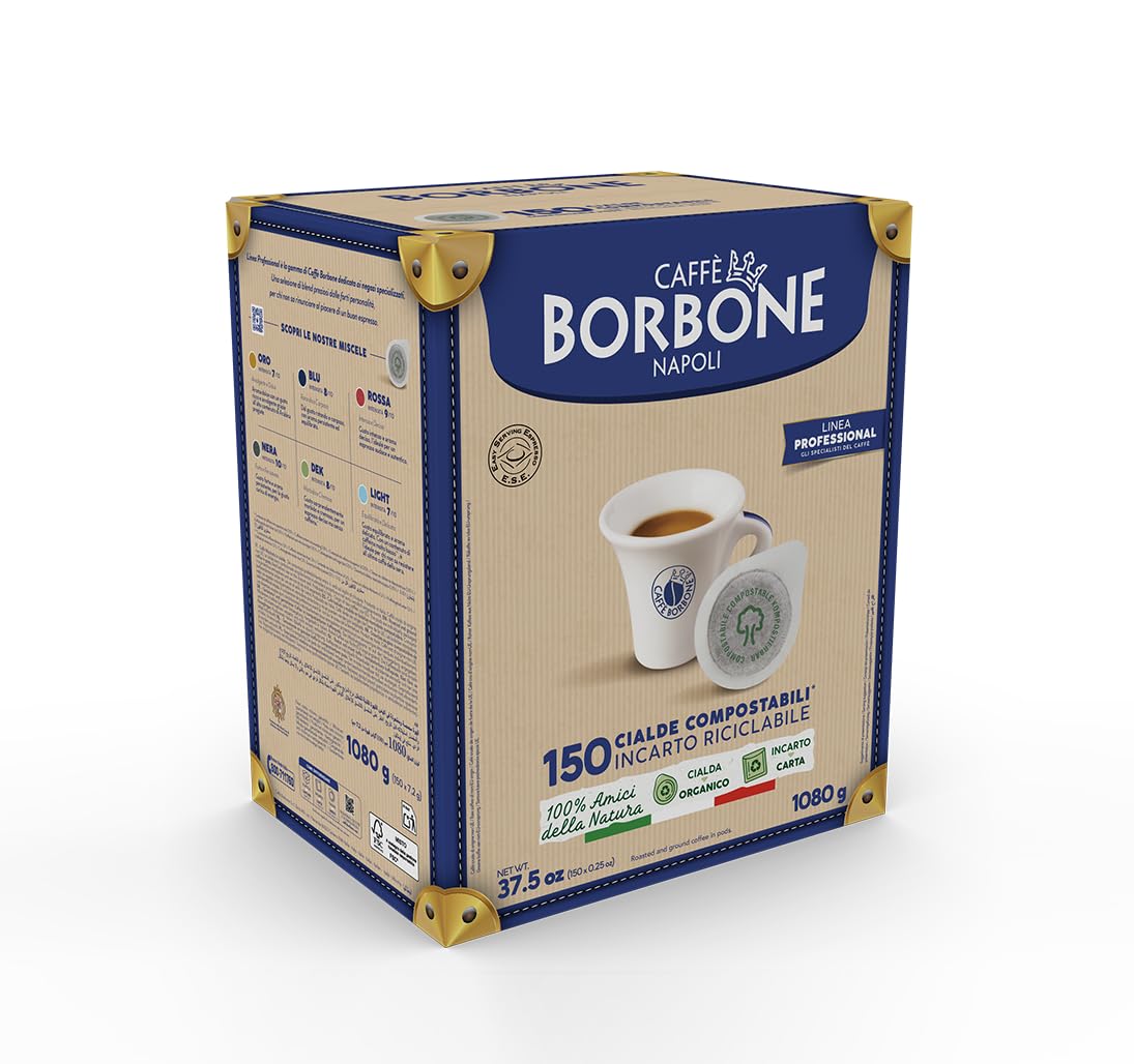 Caffè Borbone Espresso Paper Pods, Red Blend, Strong and Creamy, Medium Roast ESE Pods, Authentic Italian Espresso - 150 Count