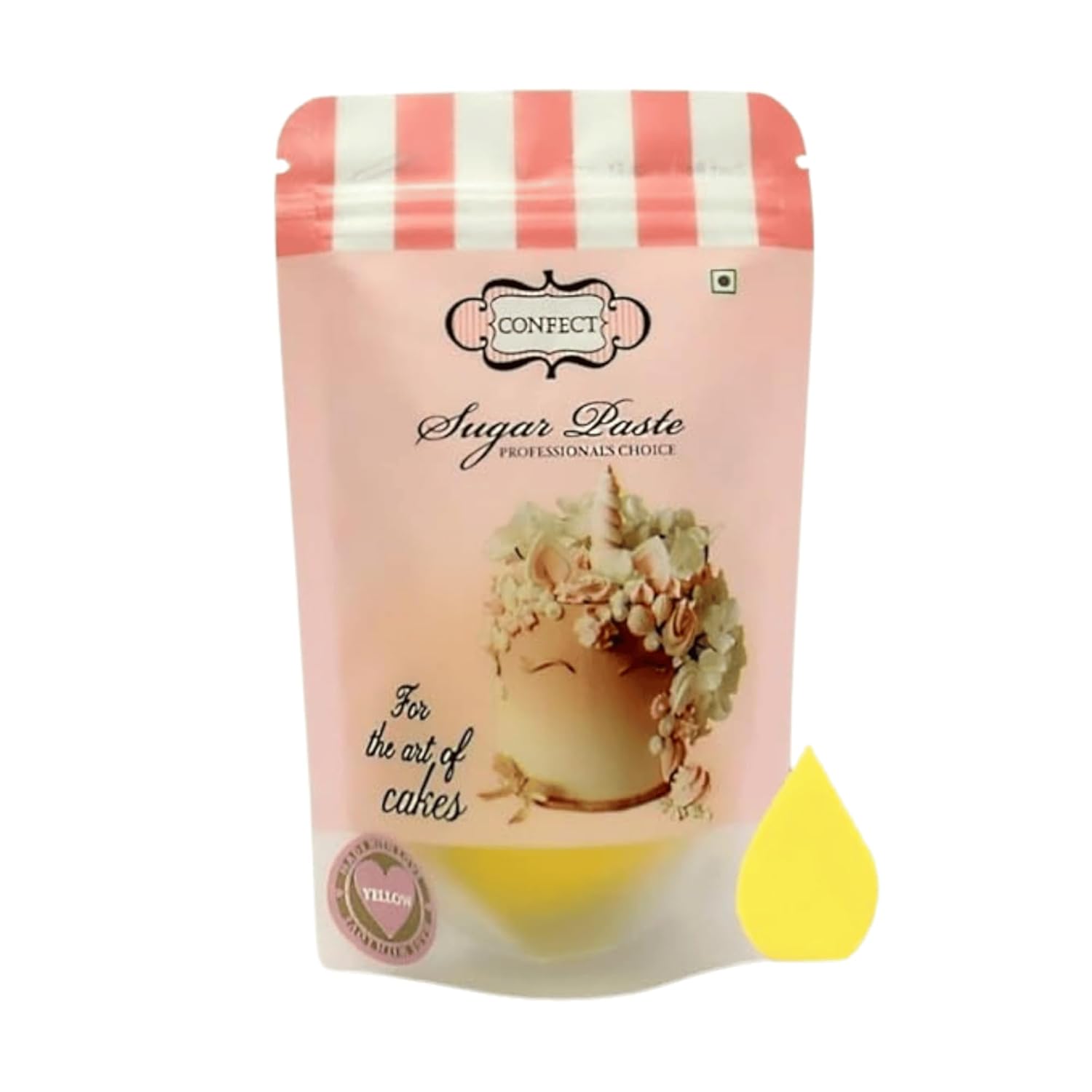 Confect Sunshine Yellow Fondant | Icing Fondant | Colored Fondant | Fondant Kit | Cake Fondant | Chef's Choice Edible Fondant for Cake Decorating | Vegan, Gluten-Free, Nut-Free, Palm Oil-Free – 8.8 oz