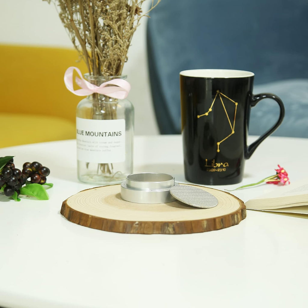 51mm Espresso Dosing Funnel and Puck Screen, Magnetic Espresso Coffee Dosing Ring, Reusable 1.7mm Thickness Espresso Puck Screen 316 Stainless Steel Fits 51mm Portafilter