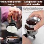 51mm Espresso Accessories Kit:Spring Loaded Calibrated Tamper,WDT Tool Espresso,Magnetic Dosing Funnel,Distribution Needle,Latte Art Pin,Fits Espresso Coffee Machines