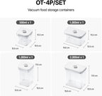 Premium Airtight Food Storage Containers 4-piece/Set, BPA Free, 100% Leak Proof, Keep food fresh up to 5 times longer than non-vacuum storage