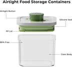 linoroso Pop Airtight Food Storage Containers with Time Recording Lids, BPA-Free Stackable Plastic Storage Containers Set of 4, Dry Cereal Container Set for Pantry Countertop Fridge Organization