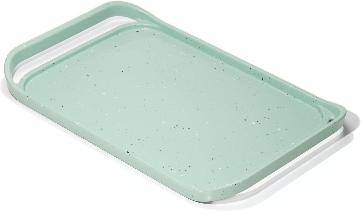 LINE+ARC Waterproof, Easy-to-Clean, 18"x12" Serving Tray Extra Large Handles (Mint) 100% Food-Grade Melamine for Breakfast, Dinner, Bed, Tea, Crafts, Decorative, TV, Couch, Outdoor, Patio