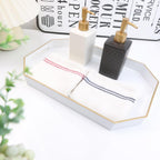 White Decorative Tray with Handles, Octagon Versatile Serving Tray for Coffee Table, Ottoman, Ideal for Serving, Displaying, Organizing