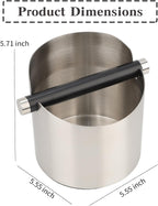 Italian Espresso Tapping Box, Stainless Steel Coffee Grinding Tapping Box, With Detachable Tapping Rod And Anti Slip Rubber Base (Silver)