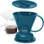 Clever Coffee Dripper and Filters, Large 18 oz| Barista's Choice| Safe BPA Free Plastic|Includes 100 Filters (Peacock Blue)