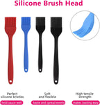 Silicone Basting Pastry Brush Set 4 Pack Heat Resistant Spread Oil Butter Sauce for BBQ Grill Barbeque Kitchen Baking Cooking Pastries, 2 Large & 2 Small Multicolor
