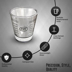 Rattleware Premium 1.5 oz Graduated Shot Glass – Heavyweight Glass with Oz, ml, tsp, tbsp Markings – Stylish & Durable for Home Bars, Coffee, Espresso Shots, Cocktails & Gatherings