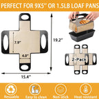 Silicone Bread Sling Mat - Reusable Sourdough Bread Making Loaf Pan Lifter Liner Non-stick & Easy Clean Dough Transfer Mats with 4 Handles Fits for 9x5" or 1.5lb Loaf Pans