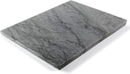 Koville Natural Marble Pastry Board for Kitchen, 16" x 12" Marble Tray Cutting & Charcuterie Board Slab for Countertop, Stone Cheese Resistant Pastry Tray, Rectangular Serving & Chopping Slab - Dark