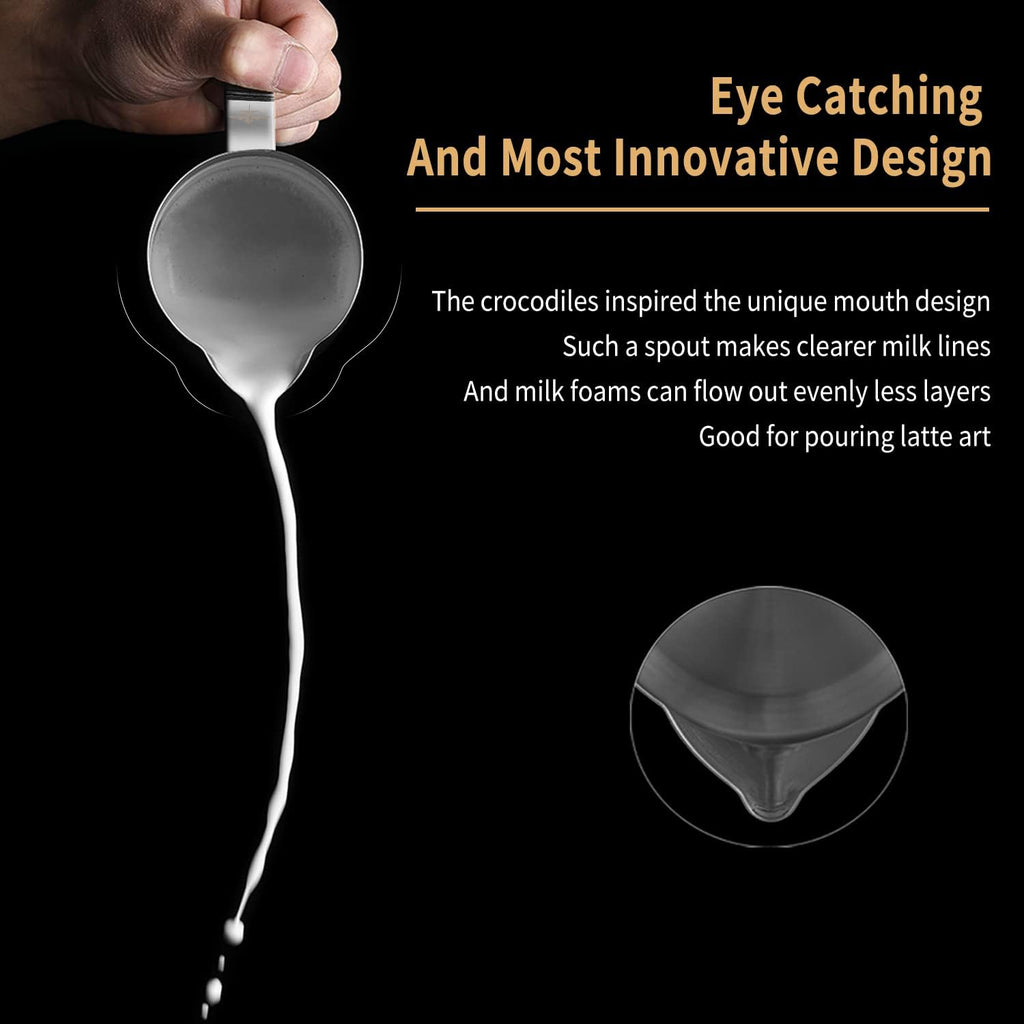 MHW-3BOMBER Espresso Milk Frothing Pitcher Steaming Pitcher Stainless Steel Milk Coffee Cappuccino Latte Art Barista Cup 20oz/600ml (Sanding) P5136S-OS