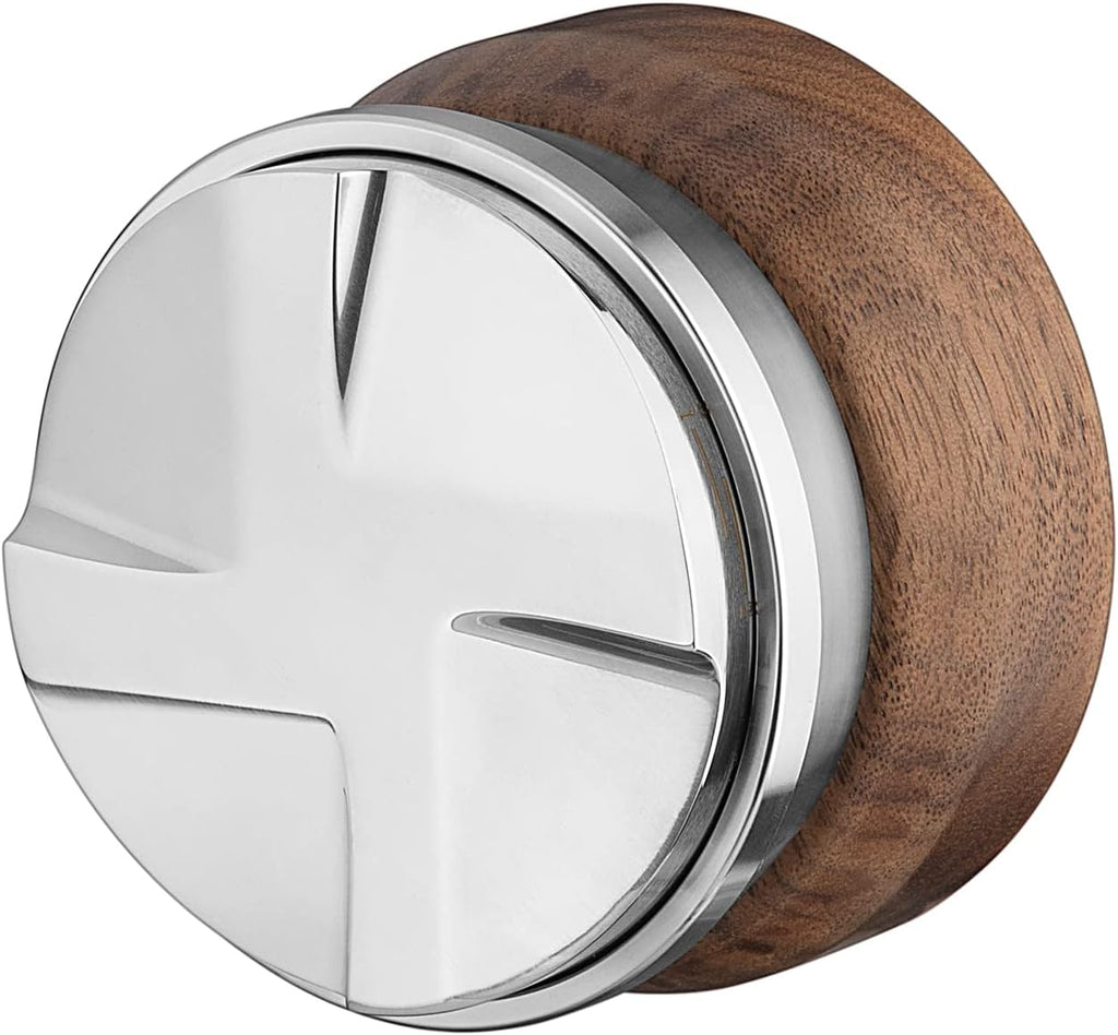 MOJAE 51mm Espresso Distributor, Espresso Distribution Tool, Coffee Distributor Adjustable Depth Espresso Leveler with Walnut Wood Handle, Fits for 51mm Portafilter