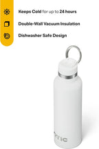 RTIC 20oz Journey Bottle Metal Stainless Steel Vacuum Insulated, BPA Free, Reusable, for Water, Hot and Cold Drinks, Travel, Sports, Camping, White