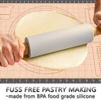 Silicone Pastry Baking Mat Non Stick-Large Rolling Dough with Measurements-Non Slip Pizza,Fondant,Pie,Cake Baking Mat - 26 x 16 Inch By Cook Time