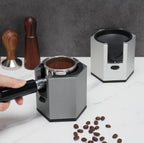 DIBTSA Coffee Portafilter Holder,Espresso Tamping Station Aluminum Alloy Espresso Portafilter Stand for Most 51mm, 53mm, 54mm, 58mm Coffee Portafilter (Hexagon,Grey)