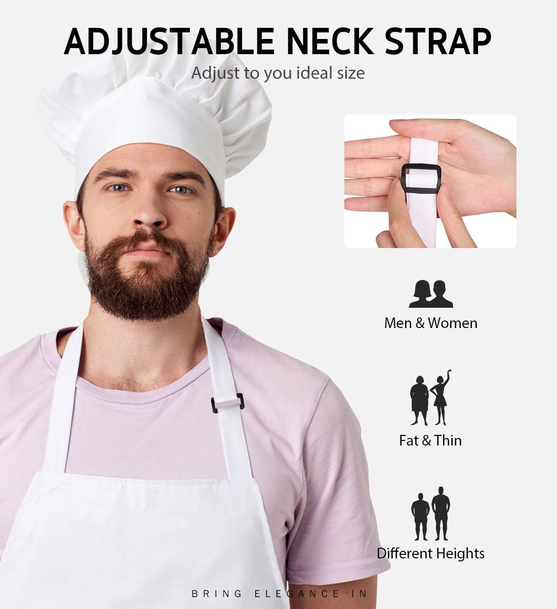 Syntus 12 Pack Bib Apron, Unisex Aprons Adjustable 100% Cotton with 2 Pockets Cooking Kitchen Aprons for Women Men Chef, BBQ Drawing Apron Bulk, White