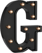 Foaky Black LED Letter Lights for Room Decor - Bedroom Wall Decor, Alphabet Lights for Home, Wedding, Party - Battery Operated （G）