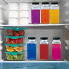 ZZT 9 Pack 8 oz Glass Juice Bottles, 250 ml Glass Reusable Water Bottles with Lids, Water Drinking Jars with Labels and Brush,Water Drinking Jars for Milk,Juicing,Beverage Glassware