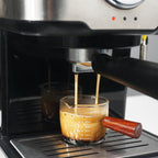 1 Pack Espresso Shot Glass 75ML Triple Pitcher Barista Single Spouts With Wood Handle By BCnmviku