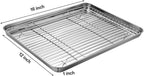 Stainless Steel Baking Sheet Tray Cooling Rack with Silicone Baking Mat Set, Cookie Pan with Cooling Rack, Set of 6 (2 Sheets + 2 Racks + 2 Mats), Size 16 x 12 x 1 Inch, Easy Clean
