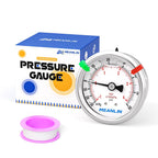 MEANLIN MEASURE -30inHG~60Psi Vacuum Pressure Gauge 1/8" NPT 2.5" FACE DIAL, Stainless Steel Liquid Filled Pressure Gauge WOG Water Oil Air Center Back Mount (with 2PCS Snaps)