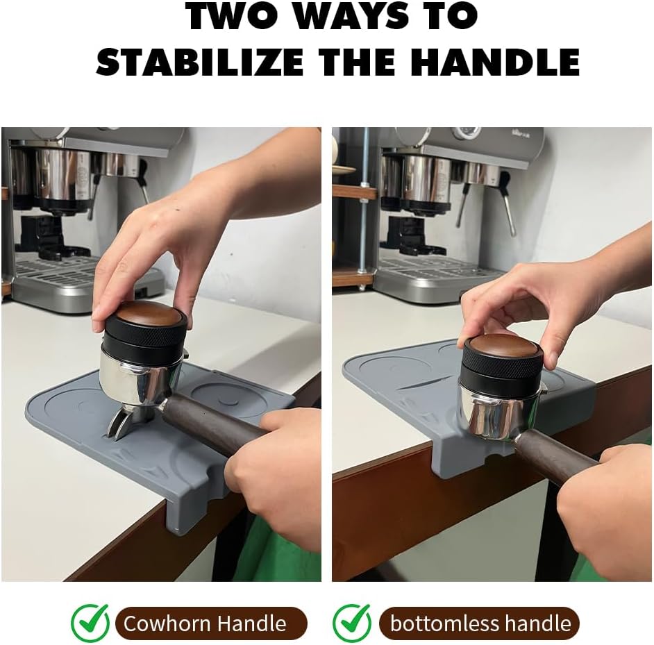 Espresso Tamper Mat – Food-Grade Silicone Coffee Tamping Pad, Non-Slip Corner Design, Heat-Resistant Countertop Protector for Portafilter, Tamper & Barista Accessories