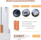 EVEBOT Handheld Food PrintPen, Portable Mini Latte Art & Dessert Decorator for Coffee, Macarons, Cookies - Bluetooth 4.2, Matcha