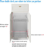 DINDON 2 Tier Pull Out Cabinet Organizer (11"W X 21"D), Double Tier Wire Basket Slide Out Shelf Storage for Kitchen Base Cabinet Organization for Kitchen, Pantry, Bathroom, Chrome