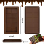 Yisquar Chocolate Bar Mold 2 Pack Dubai Mold 1 Inch Deep Silicone Chocolate Form Thick Candy Bar Form for Filling Pistachio DIY Chocolates Snacks