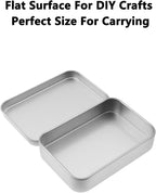 Metal Empty Boxes, Tin Boxes with Lid,Small Silver Tin Boxes,Stackable Organizer Containers,8PCS Storage Tin for Home Outdoor Active Storage Containers