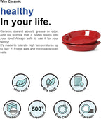 LE TAUCI Ceramic Pie Pans for Baking, 9 Inches Pie Plate for Apple Pie, Pecan Pie, 36 Ounce Deep Dish Pie Pan, Set of 2, Red
